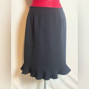 Le Suit Classic Pencil Skirt Women's Petite Size 10P Solid Dark Blue Career